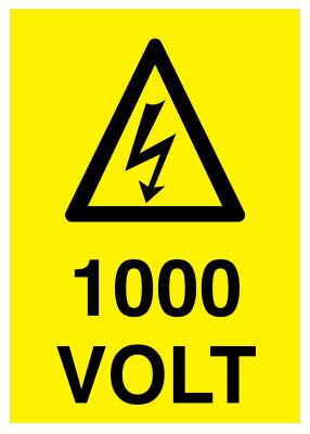 1000 Volt İş Güvenliği Levhası - Tabelası - 1