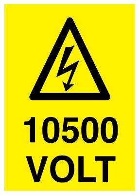 10500 Volt İş Güvenliği Levhası - Tabelası - 1