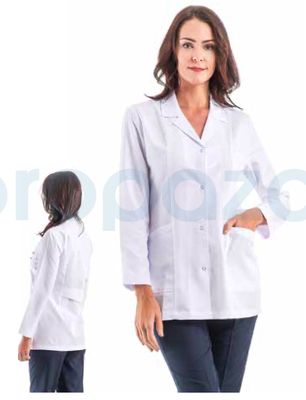 14012 Bayan Gömlek Yaka Ceket Boy Beyaz Önlük - 1
