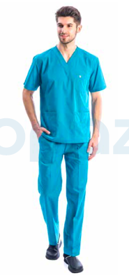 14017 V Yaka Kısa Kol Takım Cerrahi Model Scrubs Erkek - 2