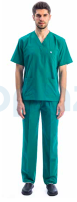 14017 V Yaka Kısa Kol Takım Cerrahi Model Scrubs Erkek - 3