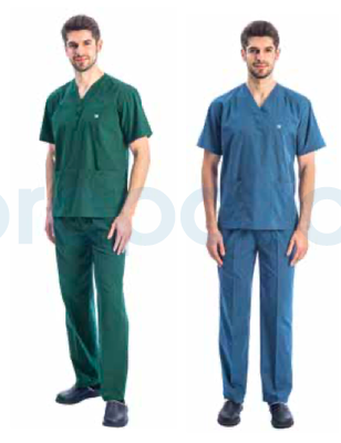 14017 V Yaka Kısa Kol Takım Cerrahi Model Scrubs Erkek - 4