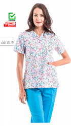 14018 Grey's Model Scrubs Hemşire Doktor Forma Üst Kısa Kol 2901 - 1