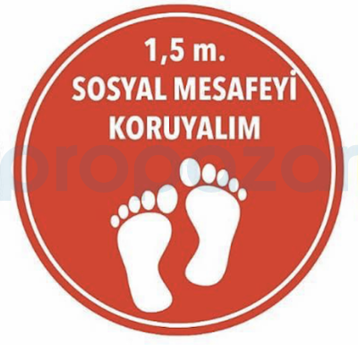 1,5 Metre Sosyal Mesafeyi Koruyalım Yapıştırma Sticker - 1