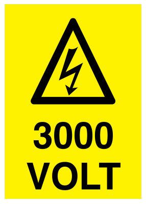 3000 Volt İş Güvenliği Levhası - Tabelası - 1