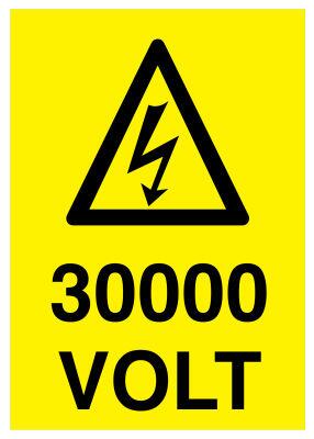 30000 Volt İş Güvenliği Levhası - Tabelası - 1