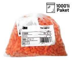 3M 1100R Dispansere Uygun Kulak Tıkacı Refill Torba 500 Çift - 1