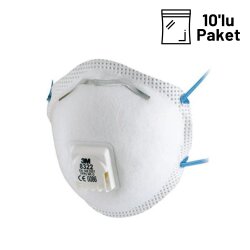 3M 8322 FFP2 Ventilli Konik Toz Maskesi - 10lu Paket - 1