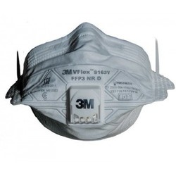 3M 9163V Vflex FFP3 Ventilli Toz ve Sis Maskesi - 3M İş Güvenliği Ürünleri