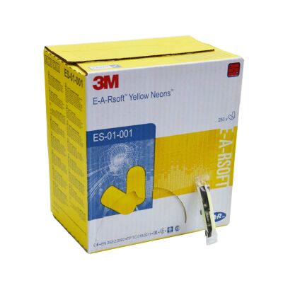 3M ES-01-001 EAR Soft Neon Sarı Kulak Tıkacı 250 Çiftlik Kutu - 2