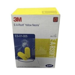3M ES-01-005 E.A.R Soft Neon Sarı Kordonlu Kulak Tıkacı 200lü Kutu - 3