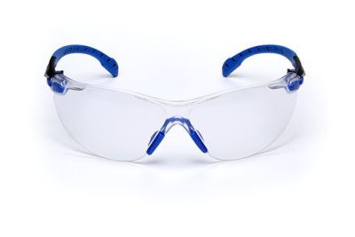 3M Solus Mavi / Siyah Kenar Kit Şeffaf Güvenlik İş Gözlüğü - 1