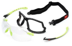 3M Solus S1201SGAFKT Yeşil Siyah Çerçeveli Şeffaf Lens İş Gözlüğü KN - 1