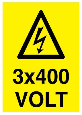 3x400 Volt İş Güvenliği Levhası - Tabelası - 1