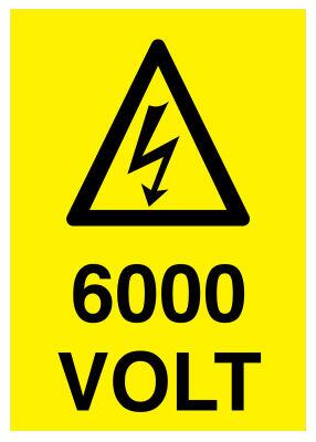 6000 Volt İş Güvenliği Levhası - Tabelası - 1