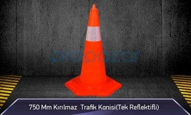 750mm Kırılmaz Trafik Konisi 1,5KG ( Tek Reflektifli ) MFK3175E - 1