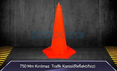 750mm Kırılmaz Trafik Konisi 3KG ( Reflektifsiz ) MFK3076 - 1