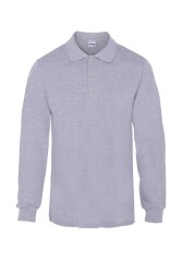 Myform 8107 Comfort Uzun Kol Polo Yaka Penye Pike T-Shirt Gri - Myform İş Kıyafetleri