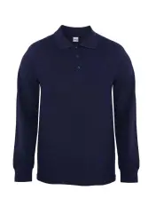 Myform 8107 Comfort Uzun Kol Polo Yaka Penye Pike T-Shirt Lacivert - Myform İş Kıyafetleri