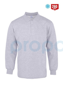 8112 Regular Polo Yaka 2 İplik Sweatshirt Gri - 1