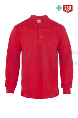 8112 Regular Polo Yaka 2 İplik Sweatshirt Kırmızı - 1