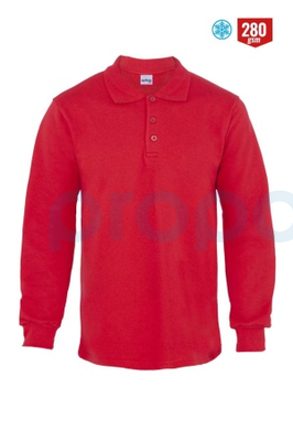 Myform 8112 Regular Polo Yaka 2 İplik Sweatshirt Kırmızı - 1