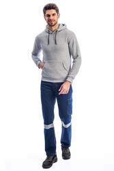8118 Comfort Hoodie SweatShirt Kapşonlu ve Cepli 3 İplik Gri - Myform İş Kıyafetleri
