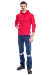 8118 Comfort Hoodie SweatShirt Kapşonlu ve Cepli 3 İplik Kırmızı - Myform İş Kıyafetleri