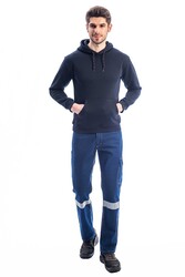 8118 Comfort Hoodie SweatShirt Kapşonlu ve Cepli 3 İplik Siyah - Myform İş Kıyafetleri