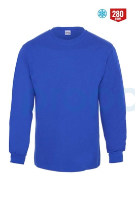 8125 Regular Bisiklet Sıfır Yaka 2 İplik Sweatshirt Saks Mavi - 1