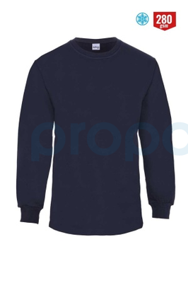 8125 Regular Bisiklet Sıfır Yaka 2 İplik Sweatshirt Siyah - 1