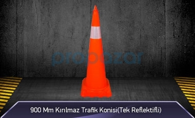 900mm Kırılmaz Trafik Konisi ( Tek Reflektifli ) MFK3190 - 1