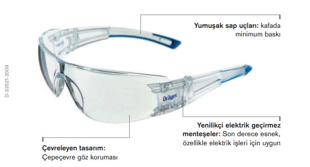 Drager X-Pect 8330 Gözlük - Şeffaf Spor İş Koruma Gözlüğü