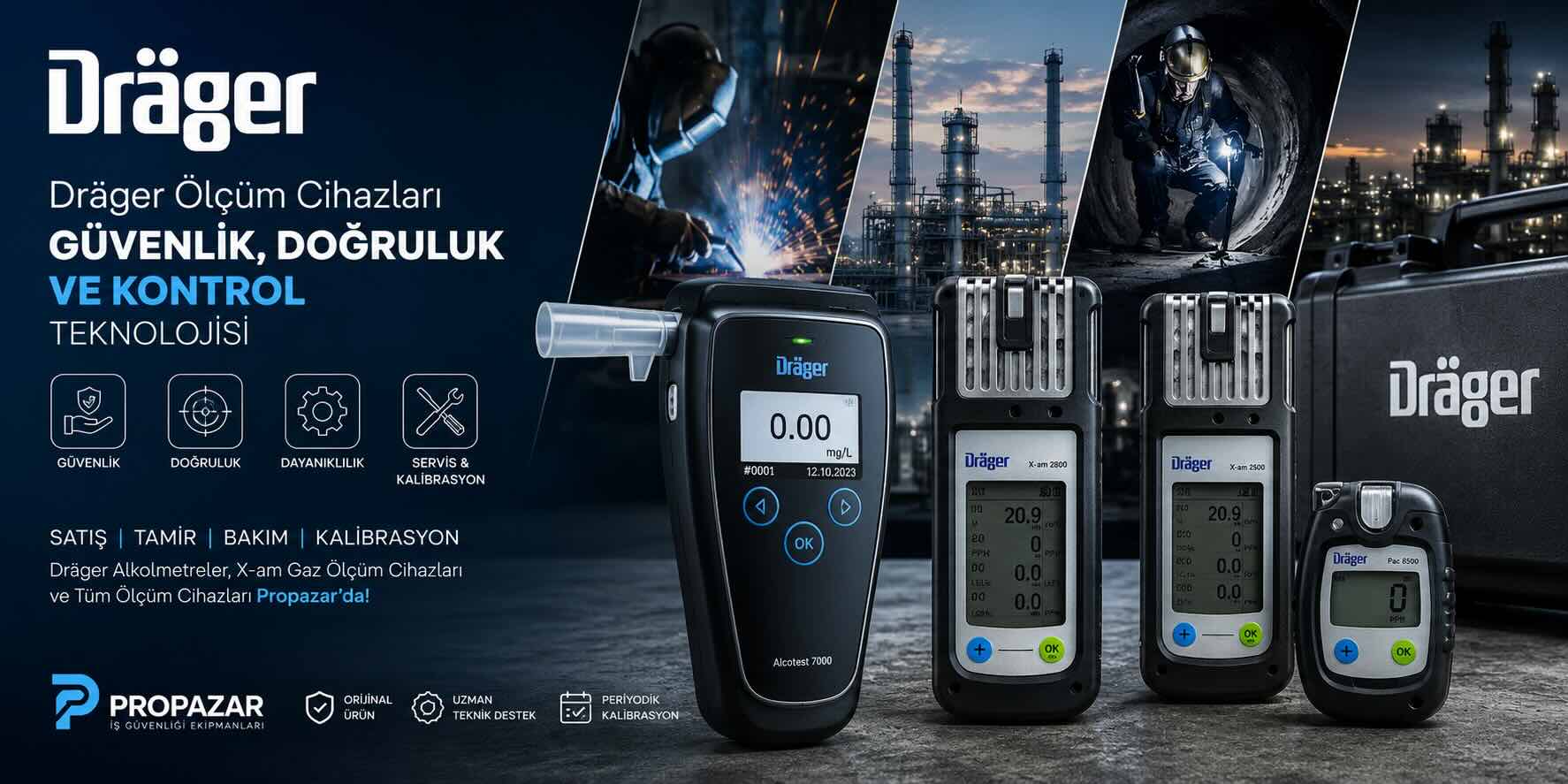 Drager alkolmetre ve X-am gaz ölçüm cihazları kalibrasyon, bakım ve teknik servis hizmetleri