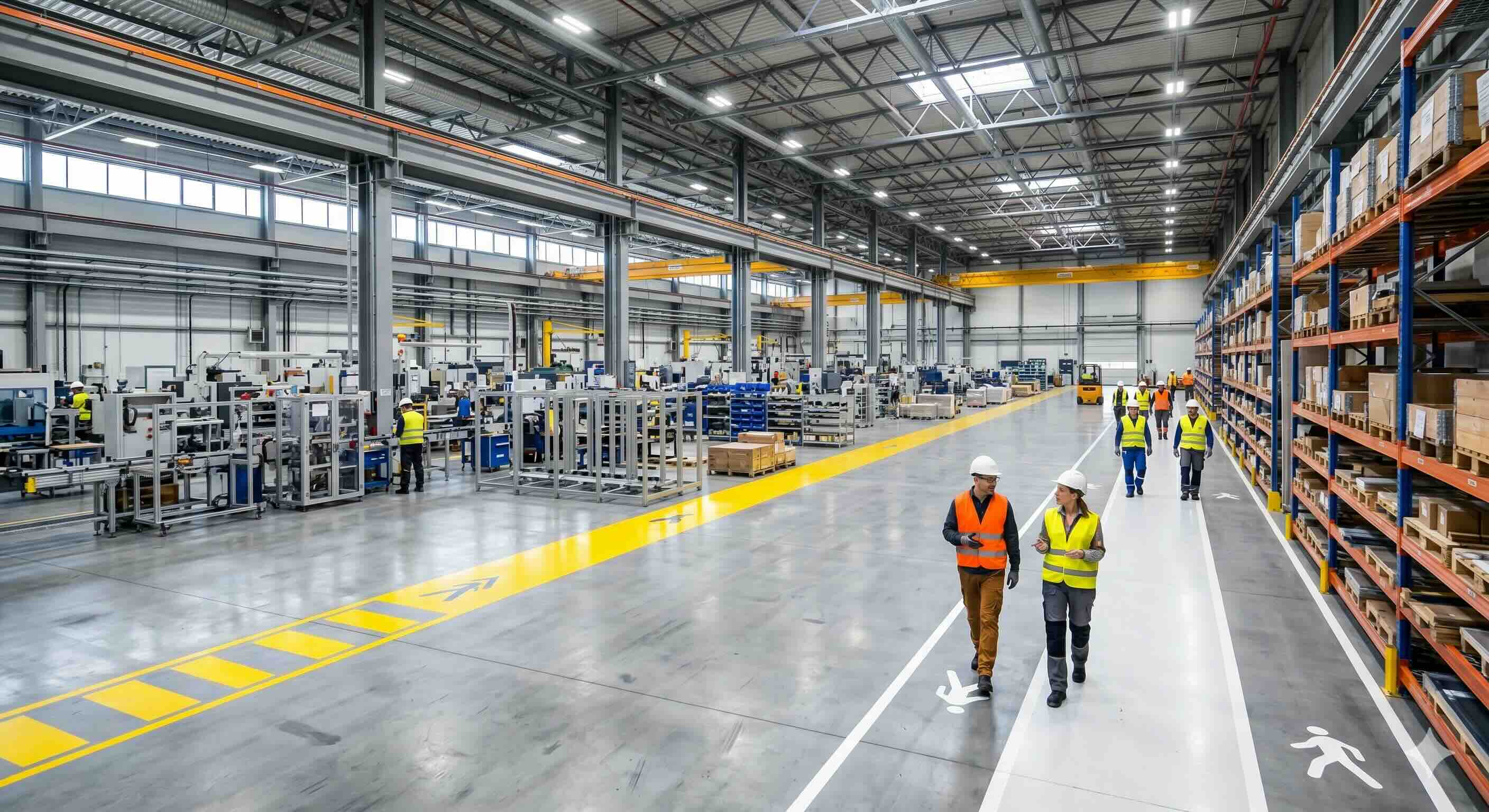 fabrika zemin çizgisi yaya yolu forklift yolu uygulaması