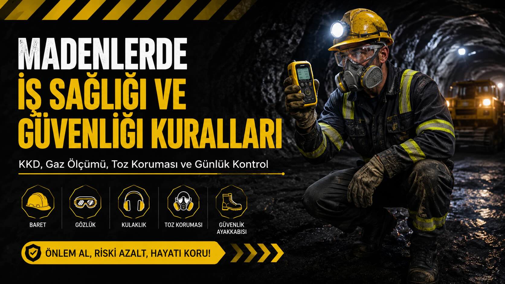 Madenlerde iş sağlığı ve güvenliği kuralları, KKD ekipmanları ve günlük kontrol listesi