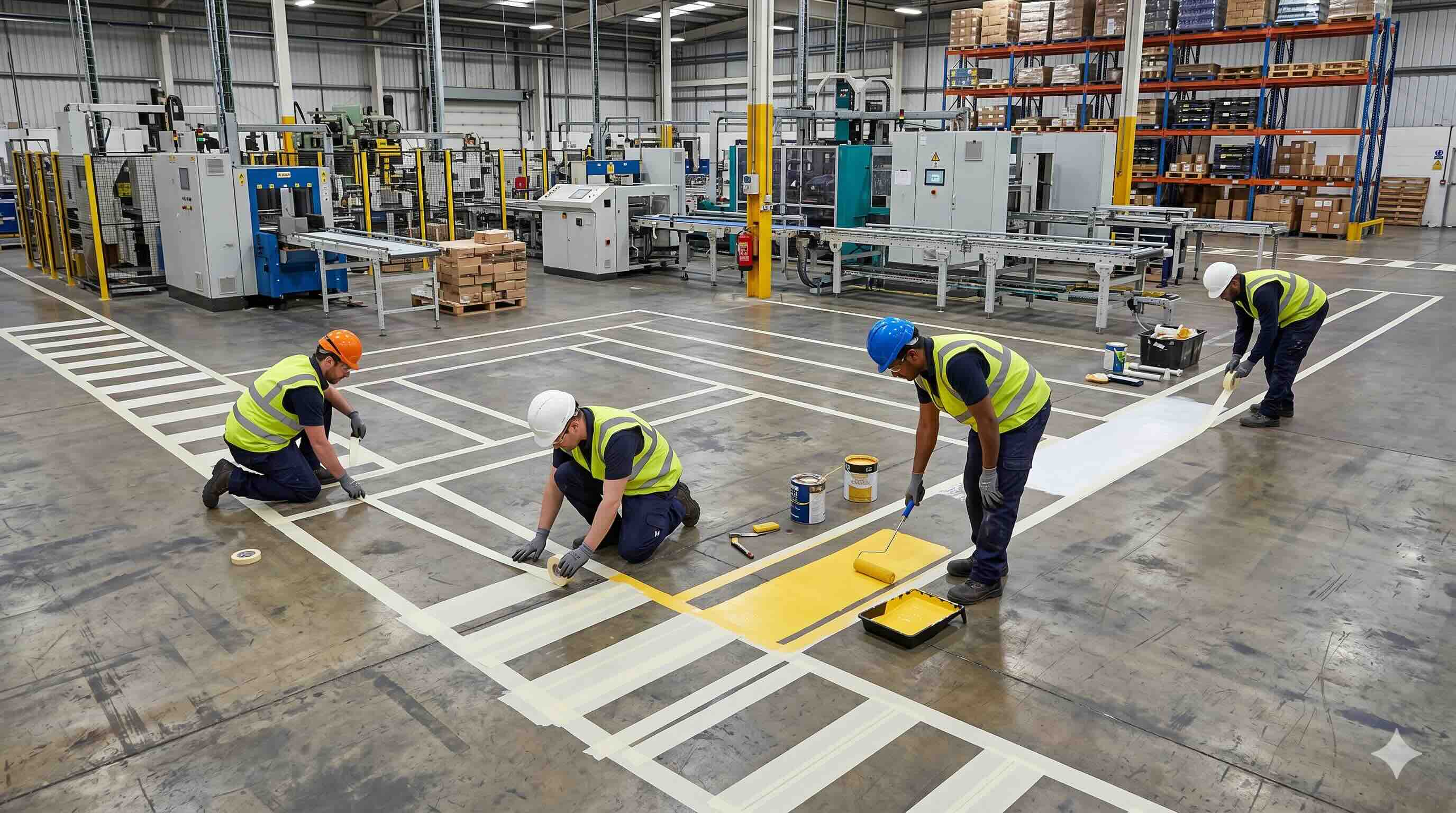 fabrika zemin çizgisi uygulama süreci profesyonel ekip