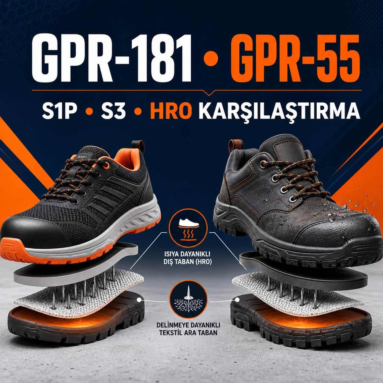 Gripper GPR-181 ve GPR-55 Karşılaştırması: Hangi İş Ayakkabısı Daha Uygun?
