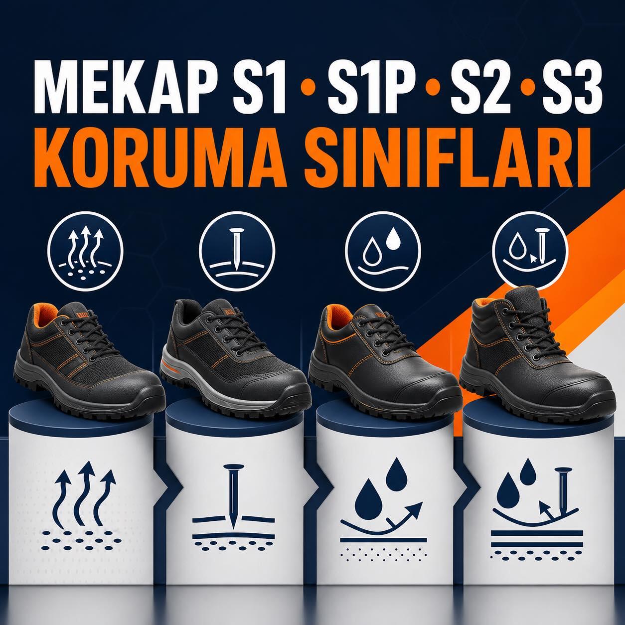 Mekap S1, S1P, S2 ve S3 İş Ayakkabısı Farkları