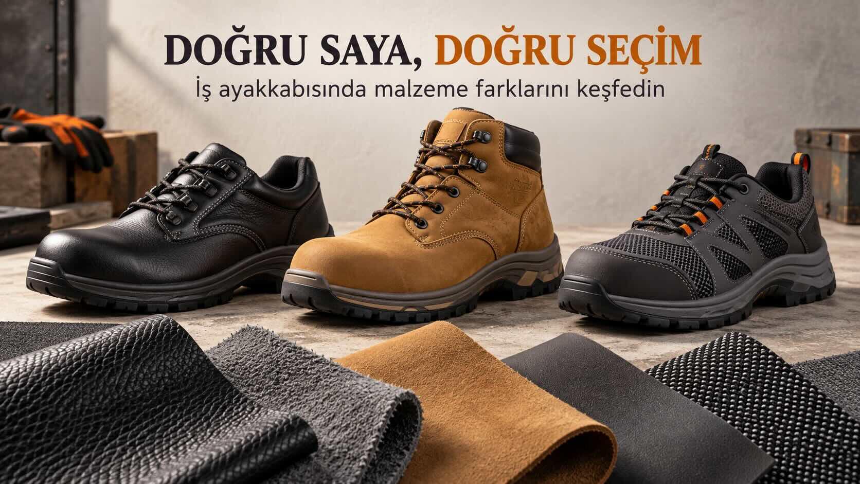 İş Ayakkabısında Saya Çeşitleri: Cilt, Süet, Yarma, Nubuk ve Mikrofiber