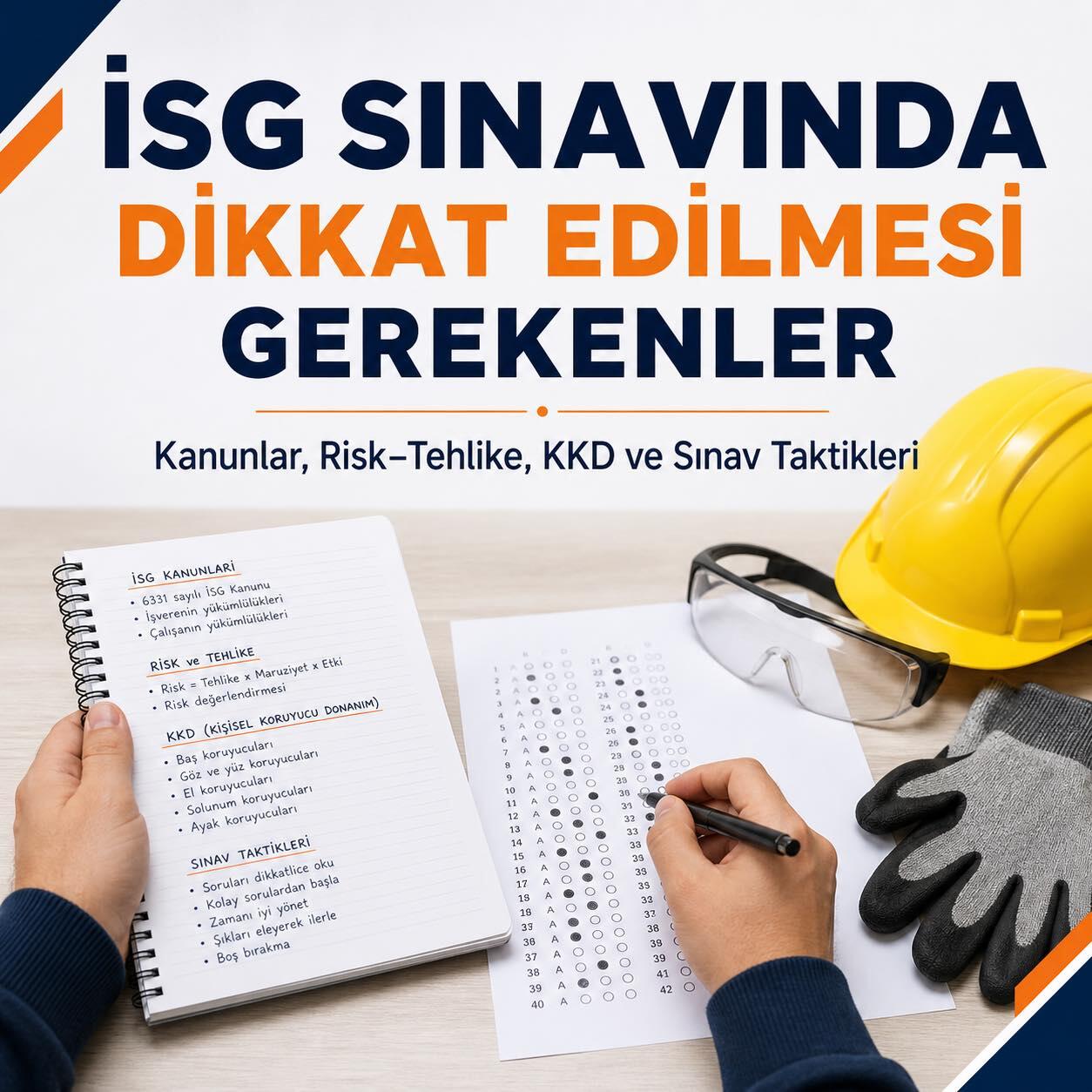 İSG Sınavında Dikkat Edilmesi Gerekenler: Kanunlar, Risk-Tehlike, KKD ve Sınav Taktikleri