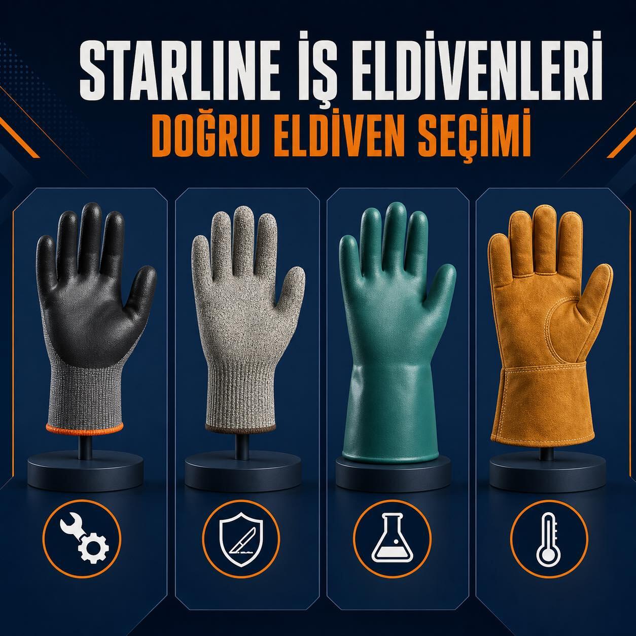 Starline İş Eldivenleri Rehberi: Nitril, Kesilmez, Kimyasal ve Isıya Dayanıklı Eldivenler