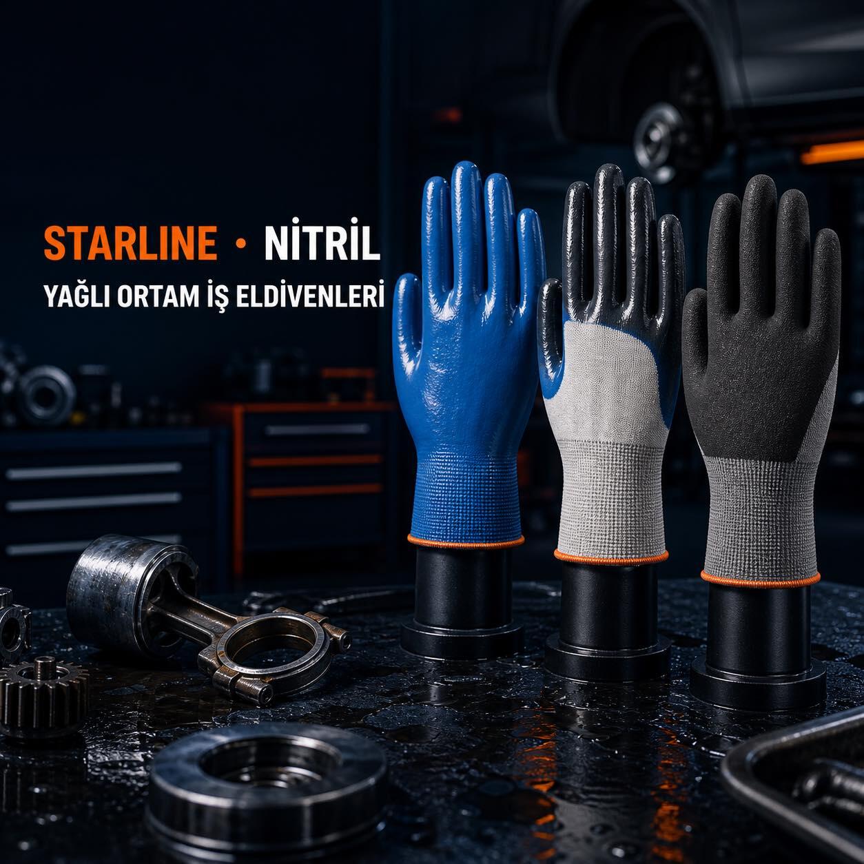 Starline Nitril İş Eldivenleri: Yağlı ve Mekanik İşlerde Güvenilir Koruma Rehberi