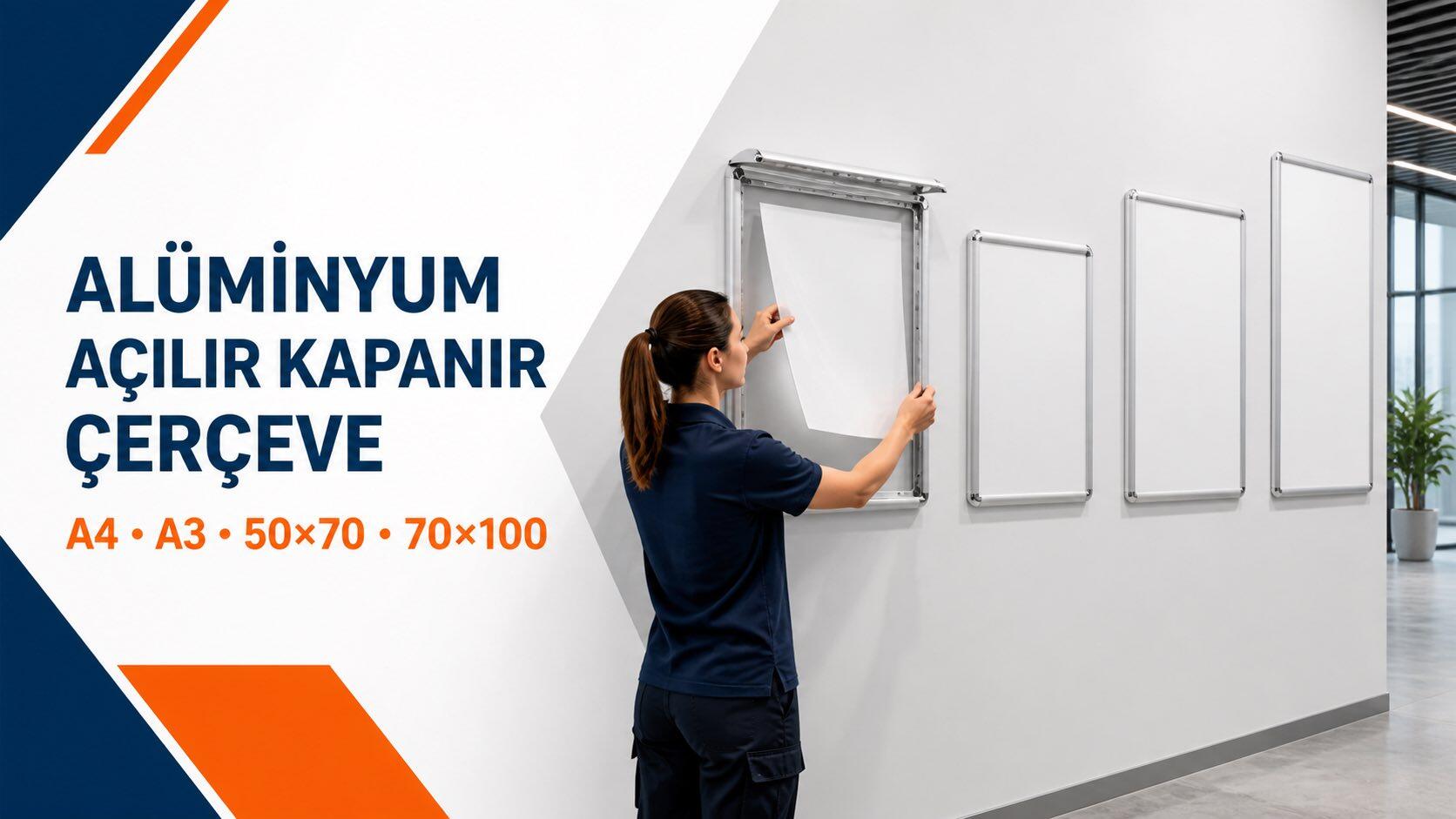Alüminyum Açılır Kapanır Çerçeve Nedir? A4, A3, 50x70 ve 70x100 Seçim Rehberi