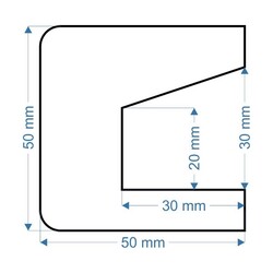 Profil Koruyucu V - Model V - 1 Metre 5X5Cm Dış - 50X50X30X20X30Mm - 5