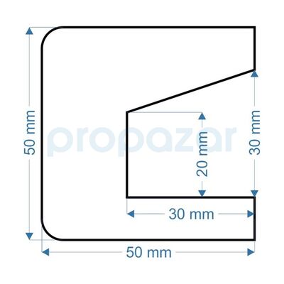 Profil Koruyucu V - Model V - 1 Metre 5X5Cm Dış - 50X50X30X20X30Mm - 5