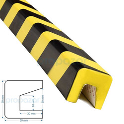 Profil Koruyucu V - Model V - 1 Metre 5X5Cm Dış - 50X50X30X20X30Mm - PuffyGuard Propuffy Kenar Köşe Koruma Profilleri
