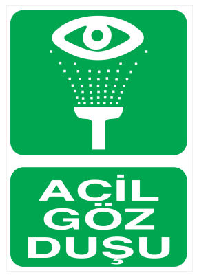 Acil Göz Duşu İş Güvenliği Levhası - Tabelası - 1