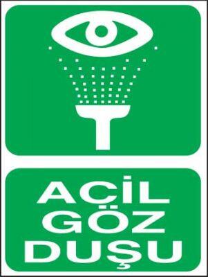 Acil Göz Duşu Levhası - Tabelası