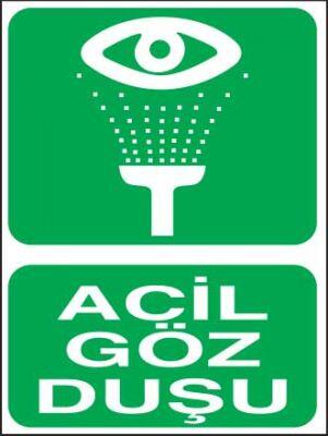 Acil Göz Duşu Levhası - Tabelası - 1